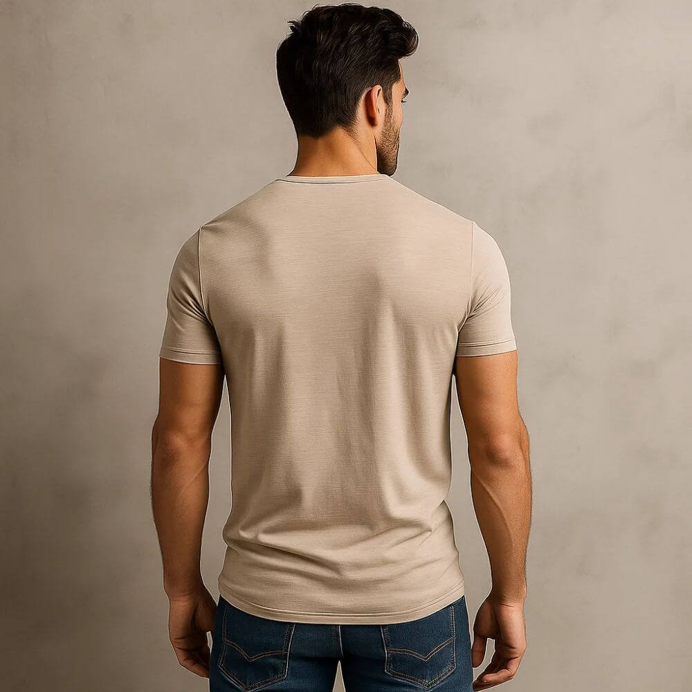 Campeche Men’s 100% Cotton Henley T-Shirt