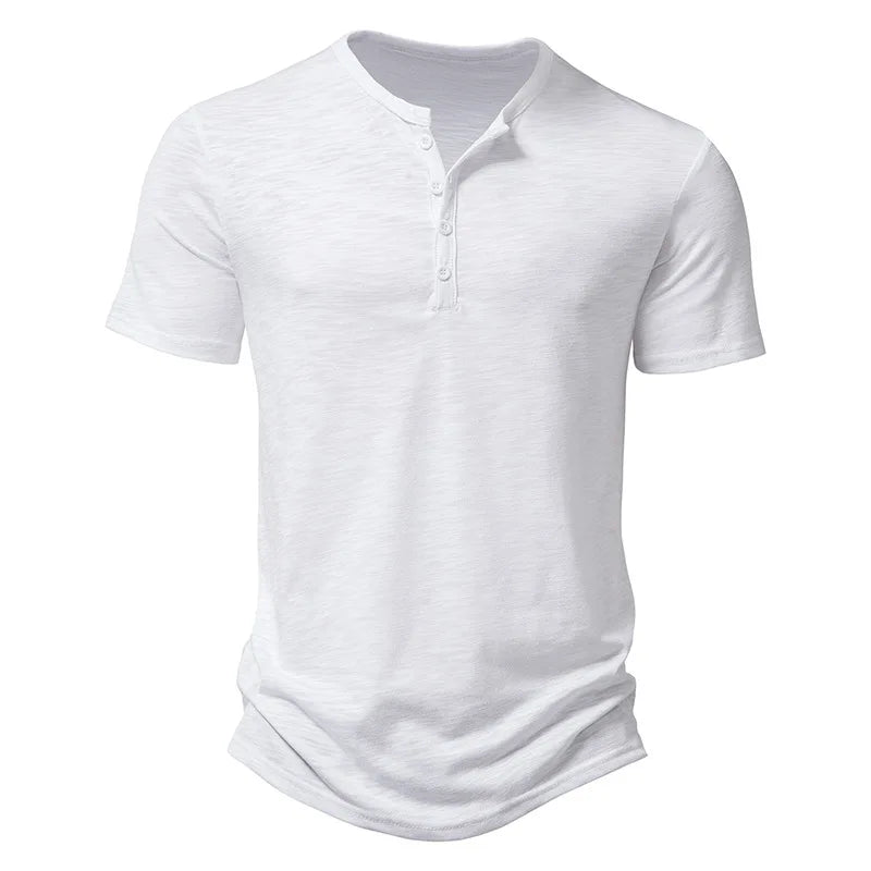 Campeche Men’s 100% Cotton Henley T-Shirt
