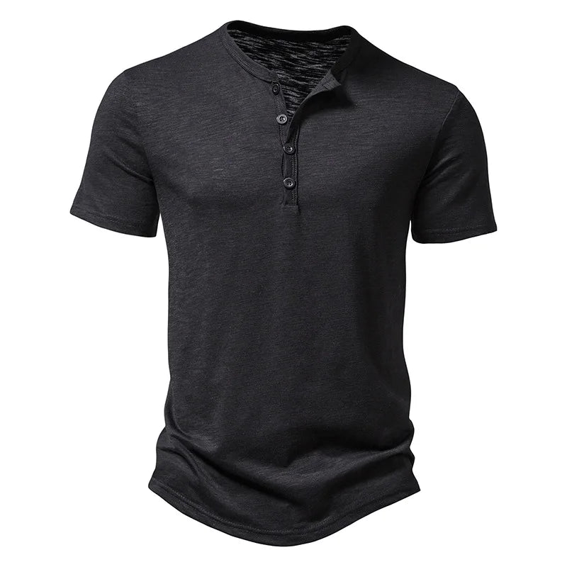 Campeche Men’s 100% Cotton Henley T-Shirt