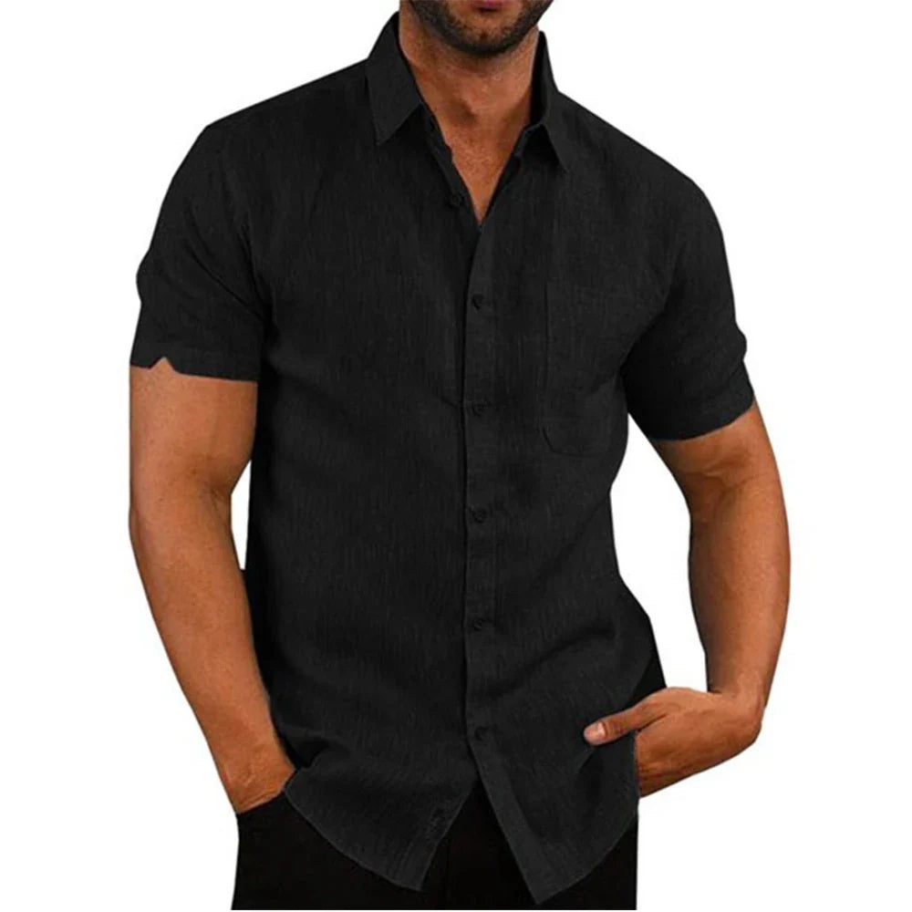 Ipanema Men’s Short-Sleeved Linen Blend Shirt