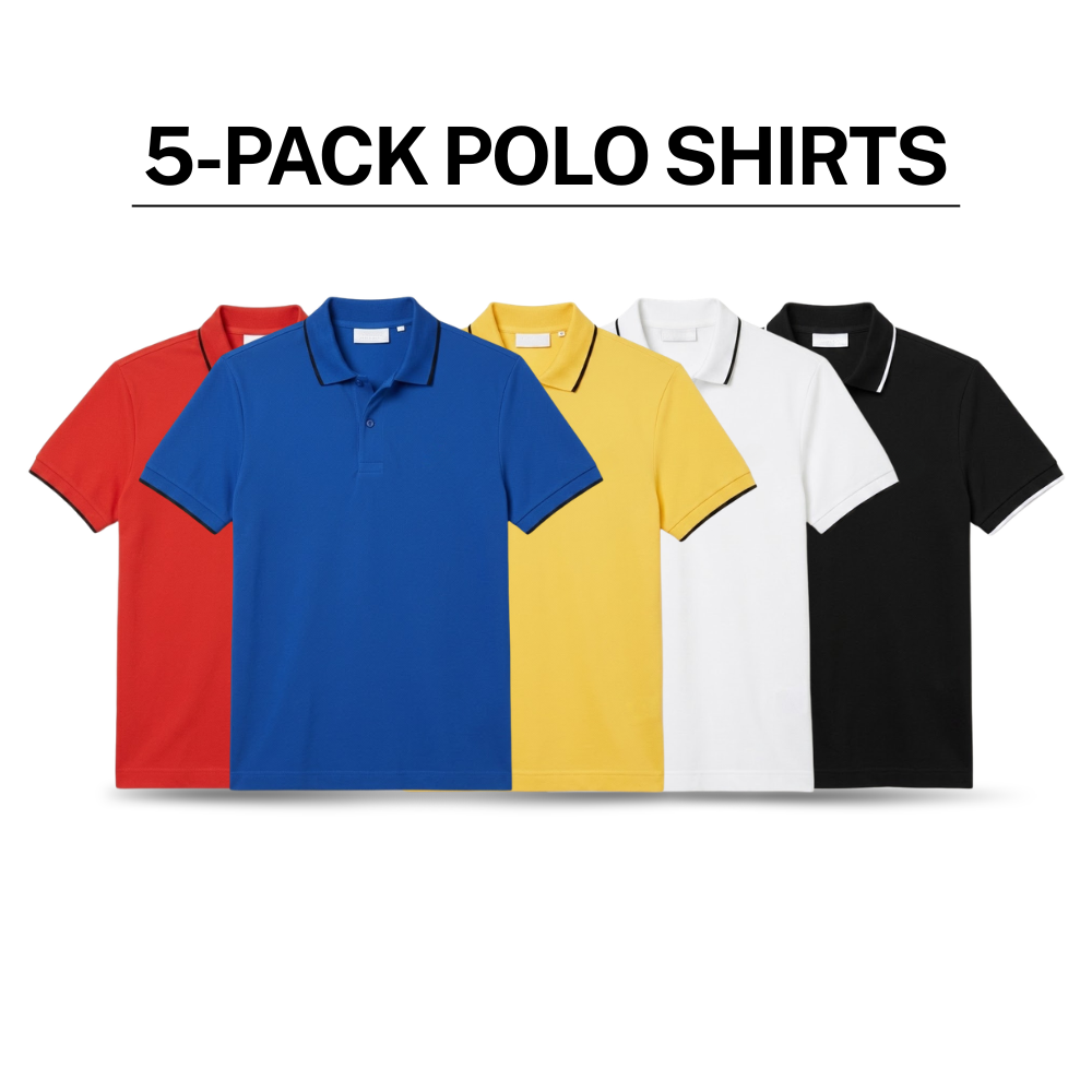 5-PACK POLO SHIRTS - PAY 2 GET 5